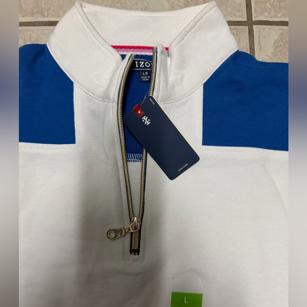IZOD Women’s Advantage Performance Colorblock Crewneck Pullover - Picture 3 of 4